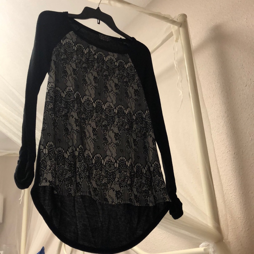 Black and lace dressy top